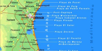 Map of valencia coast spain