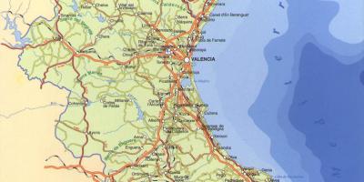 Map of valencia province spain