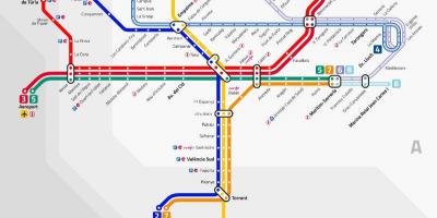 Map of valencia airport metro